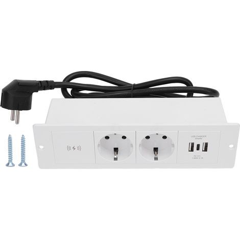 Multiprise encastrée avec ports USB de charge sans fil, prise de meuble 4 en 1 pour table (1/5)