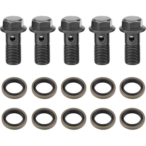 Boulons et rondelles Banjo pour moto, 5 pièces, pour maître-cylindre d'étrier de frein M10 x 1,0 mm