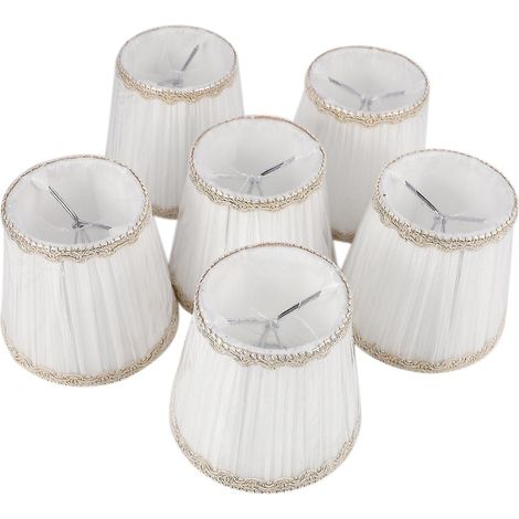 Abat-jour pour lustres, uniquement pour ampoules à bougie, fixation par clip, lot de 6, blanc (1/5)