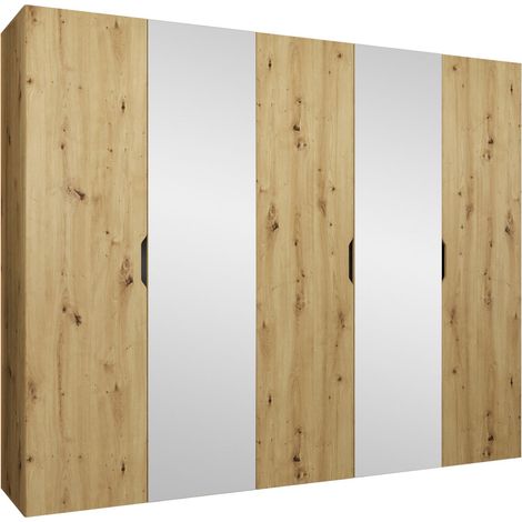 Armoire Hartford 516, Chêne Artisan, 202x250x50cm, Portes d'armoire: Avec des charnières, Nombre d'étagères: 0 (1/4)