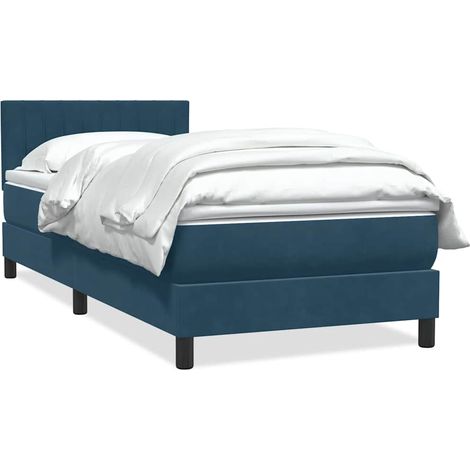 Boxspringbett mit Matratze Dunkelblau 80x210 cm Samt