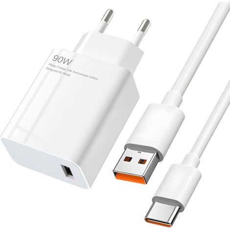 33W Adaptateur Chargeur Rapide USB avec 6A Câble USB C pour Xiaomi Redmi Note 13/12/11/11S/9/10/11 Pro/12 Pro/13 Pro,Xiaomi 10T/11 Lite/10/10 Lite/10T Lite/11,POCO X6/X3/F3/X5/M5/F2 Pro (33, Watts) (1/5)