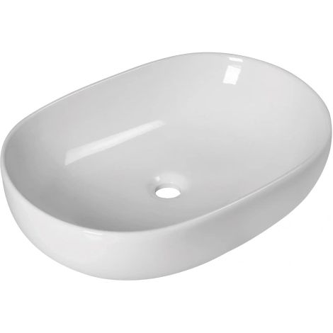 Lavabo da appoggio in ceramica bianca modello eurus 60 59,5x42x14 cm BARBOTTINA