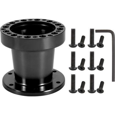 Kit d'adaptateur de moyeu de volant de voiture universel de 3 pouces, entretoise en aluminium (noir) (1/5)