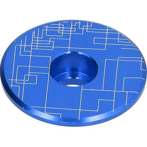 Casque de vélo de montagne couvercle supérieur, vélo de route alliage aluminium potence capuchon avant bleu (1/5)