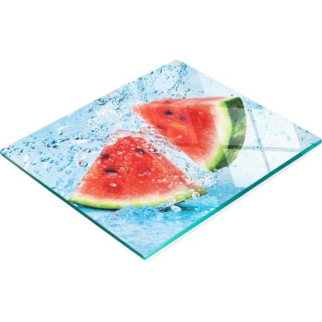 Tabla de cortar decorativa de vidrio templado para cocina, diseño de sandía, 60x52 cm. (1/5)