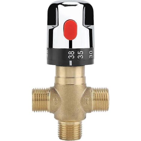 Mitigeur thermostatique 3 voies en laiton pour systèmes de bain et de douche, pour la température de l'eau et la tuyauterie. (1/5)