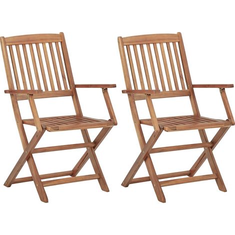 Maison Exclusive - Sillas de jardín plegables 2 uds y cojines mad (1/5)