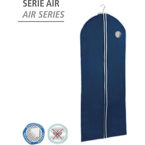 Housse à vêtements Air 150 x 60 cm bleu 4 pièces avec zip housse de rangement respirante housse de protection vêtements housse de transport vêtements sac de rangement pour vêtements (1/5)