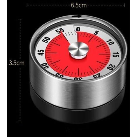 ALLIANDISMinuterie Mécanique De Cuisine Blanc Cuisine Gestionnaire De Temps Magnétique Minuterie Cuisine Rotative en Acier Inoxydable Compte Rebours (1/3)