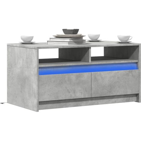 LED-Couchtisch Betongrau Holzwerkstoff