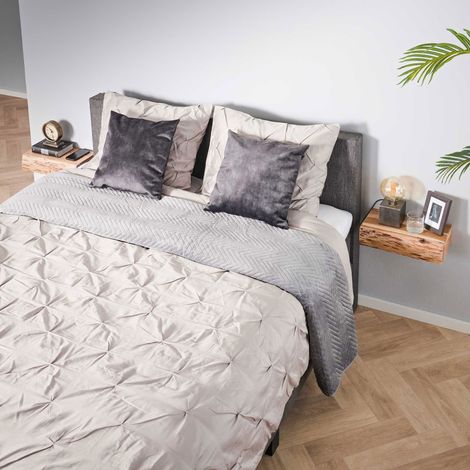 Lot de 2 chevets suspendus 40x20x10 cm en acacia naturel