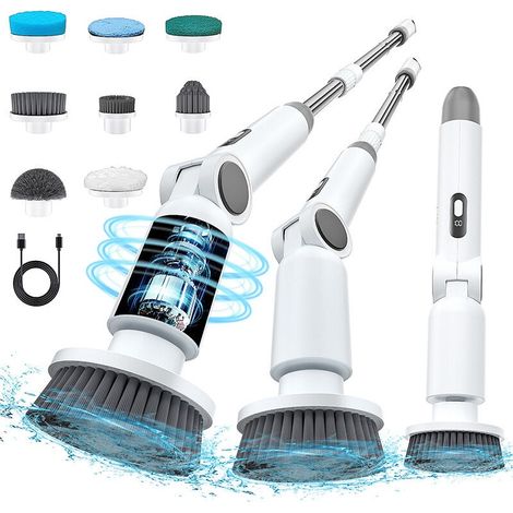 Cordless Electric Spin Scrubber ,4000mAh 2 Speed Modes - IPX7 Waterproof Shower,Effortless Home Cleaning (1/4)