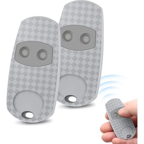 Lot de 2 Télécommandes 433,92 MHz pour Top 432EV / 432NA / 432EE, Télécommande 2 Canaux, Gris