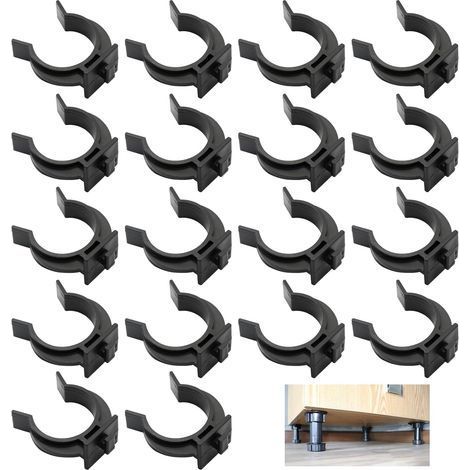 18 kitchen cabinet fixing clips (black), fixing clips for kitchen cabinets, kitchen base cabinets, tables, beds and TV stands (1/5)