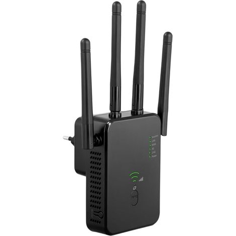 Répéteur WiFi, Amplificateur WiFi 1200Mbps, Repeteur WiFi Puissant sans Fil Double Bande 5GHz & 2.4GHz avec WPS WiFi Extender, Compatible avec Toutes Les Box Internet Ethernet Port (1/5)