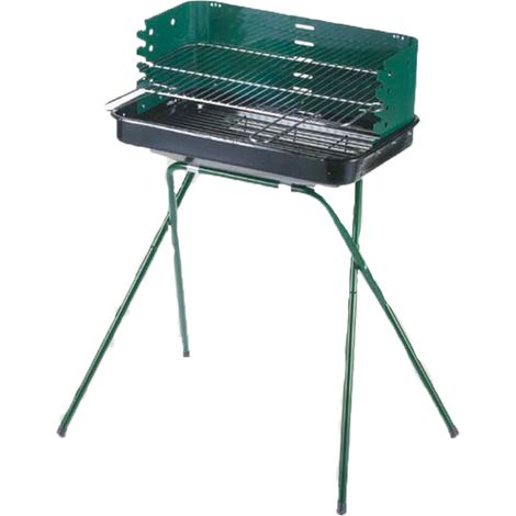 Ompagrill 80399 Barbecue a Carbone 53x34 cm Acciaio Verniciato Griglia Cromata 5 Posizioni colore Verde