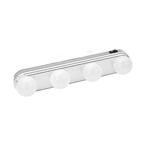 Lampe de miroir, éclairage de maquillage frontal, applique murale, lampe photo frontale pour salle de bain avec 4 ampoules LED et ventouses puissantes (1/4)