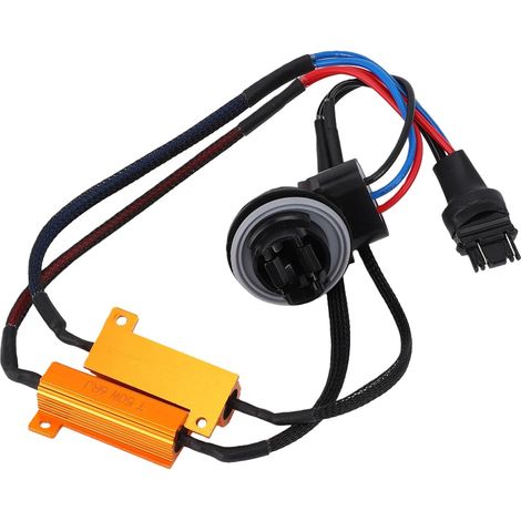 Turn Signal Error Decoding Harness, 3157 Connector, Load Harness with 50W 6 Ohm LED Resistor for Cars and SUVs, Plug and Play Design (1/5)