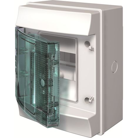 ABB – Coffret électrique nu MISTRAL65H 1x4 M – Indice de protection IP65 – Porte transparente RAL7035 – Pour environnements humides
