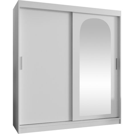 Armario Hartford 500, Blanco, 200x180x62cm, Puertas de armario: Correderas, Número de estantes: 5