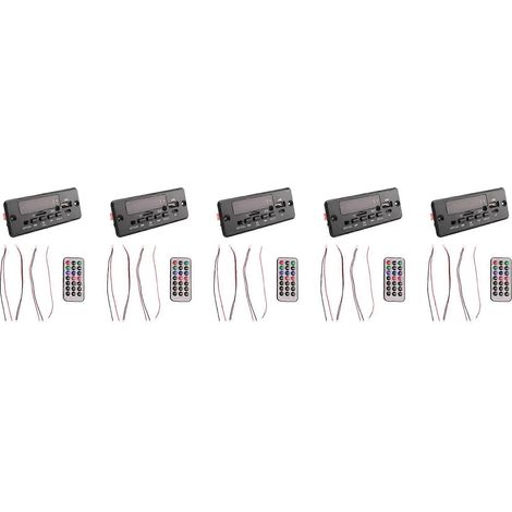 5Set carte décodeur lecteur MP3/amplificateur 2X25W 50W, 5V-12V, Bluetooth 5.0, entrées FM/TF/USB/AUX audio (1/5)