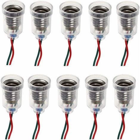 10PCS E10 Lampes Base LED Montage à Visser Petites Ampoules Titulaire Lumière Douille avec Douille de Fil pour Circuit d'Expérimentation Home Test Électrique Accessoires-Muntra (1/4)