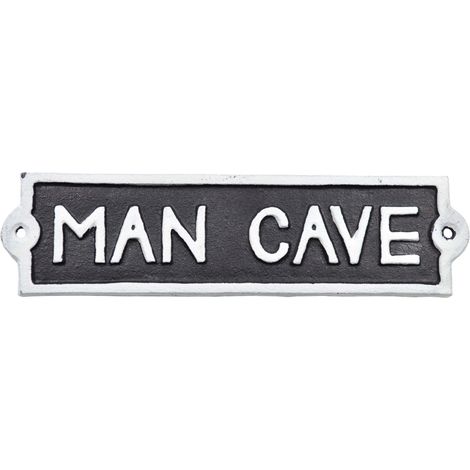"Man Cave" Wall Plaque - Aluminium - L1 x W22 x H6 cm