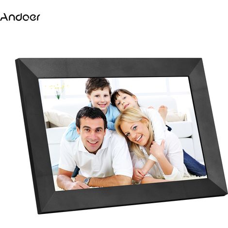 Cadre photo intelligent WiFi 10,1 pouces Cadre photo numérique 1280 800 Photo 1080P Vidéo 16 Go de stockage prend en charge le partage de photos à rotation automatique via l'application (1/5)