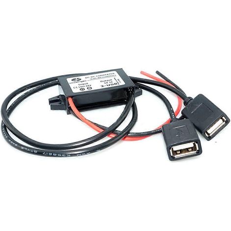 Compatible avec un adaptateur secteur double USB 12 V vers 5 V 3 A, convertisseur CC-CC, chargeur, alimentation pour équipements électriques industriels et commerciaux. (1/5)