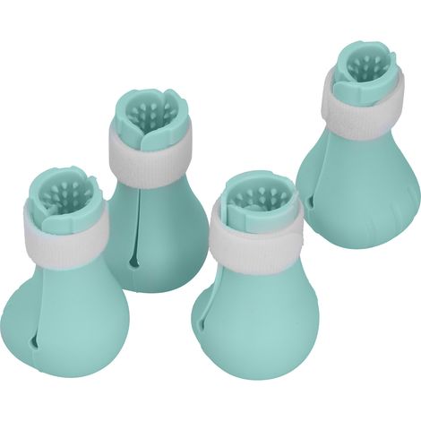 Bottes en silicone anti-griffures pour chat, protège-griffes et protection pour les pattes lors du bain et du rasage (vert menthe) (1/5)