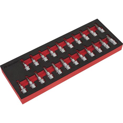Sealey Premier TRX-Star/Hex/Spline Socket Bit Set 3/8""Sq Drive 22pc AK6243