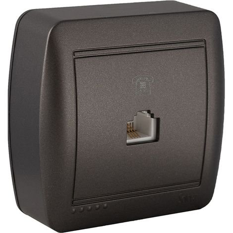 Toma Teléfono RJ11 Superficie 74x72x28mm Color Grafito Solera (1/2)