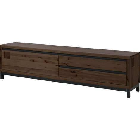 Mobile Tv in legno di faggio 220x40x56 oliato marrone tabacco VILLANDERS 254