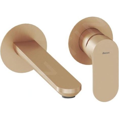 Ravak Eleganta - Mitigeur de lavabo encastré, 2 trous, or rose brossé X070366 (1/3)