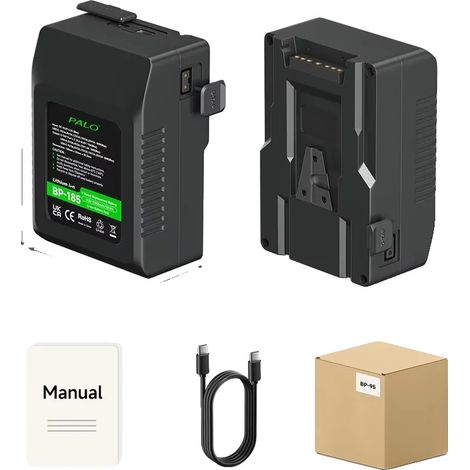 Batterie V-Mount, Haute Capacité, Compatibilité Universelle, BP-185 12500mAh (1/2)