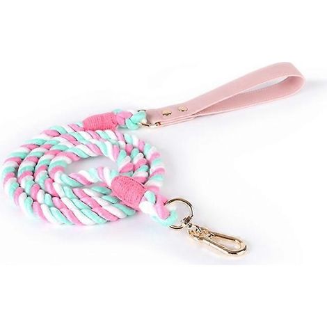 Tresse de laisse pour chien, cordon de traction dégradé pour chat, laisse de promenade pour animaux - 150cm12mm - Rose Sakura (1/4)