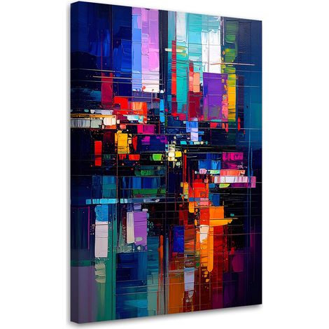 Tableau déco Effet de peinture abstrait coloré 60x90 (1/4)
