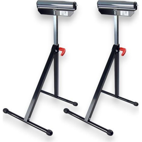 COPPIA DUE CAVALLETTO RULLO METALLO CARICO MAX 60KG ALTEZZA REGOLABILE 68 110 CM PANNELLO TAVOLA ASSE LAVORO (1/5)