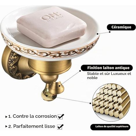 Bronze Coloured Soap Dish with Wall Mounted Brass Shower Soap Dish in Antique Style with Timeless Design Ideal for Bathroom Toilet (1/4)