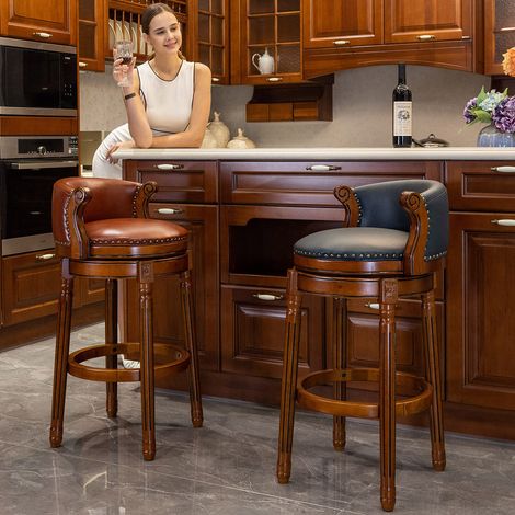 MEUBLIV Sedia da bar 55 x 51 x 93 cm marrone – girevole a 360° (1/5)