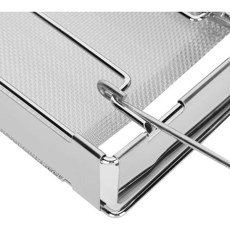 Grille-pain pliable en acier inoxydable, portable, pour pique-nique en extérieur. Plateau à toasts. (1/5)