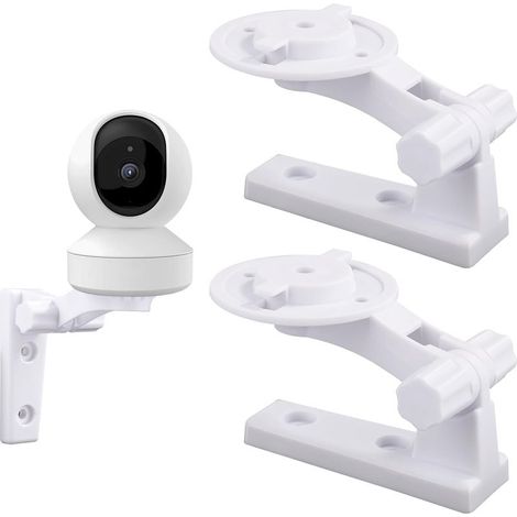 2 Pièces Support Mural Caméra Compatible avec Reolink E1 / E1 Pro, Support Mural Caméra Blanc Support Caméra Plafond Réglable pour Mercury TPLINK, 4 Bouchons en Caoutchouc 4 Vis
