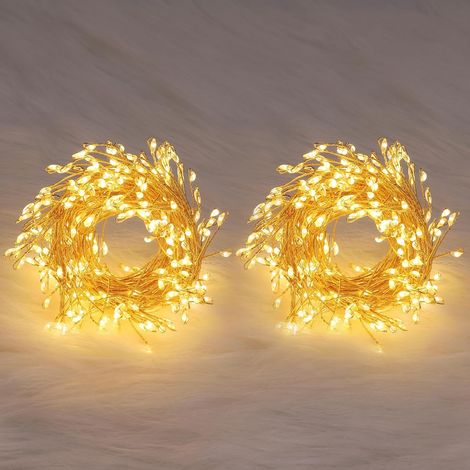 Jiajia AI, 6m 200 LED Guirlande Lumineuse Blanche Chaude Guirlande pour jardin, terrasse et extérieur (1/4)