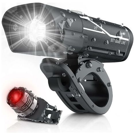 1000 Lumen Usb Rechargeable Bike Light Set, 3 LED Phare De Vélo Super Lumineux Phare Ipx5 Étanche Vélo Sécurité Lampe De Poche 360 Rotation 3-Switch (1/4)