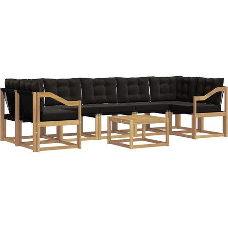 vidaXL Outdoor Sofa Set 8 pcs White and Black
