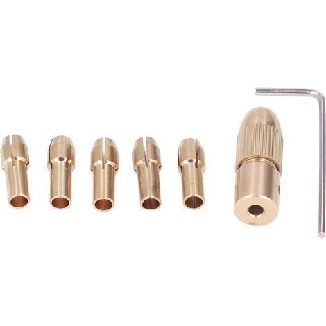 Lot de 7 mini mandrins électriques 4 mors en laiton pour perceuses miniatures et meuleuses électriques (1/5)
