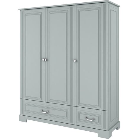 Armoire 3 portes 2 tiroirs Bellamy Ines Gris (1/4)