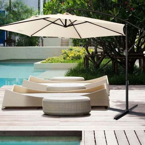 Housse Parasol - 3 M - 6 Bras - Hexagonale - Polyester - Blanc Crème - 1 Pièce (1/4)