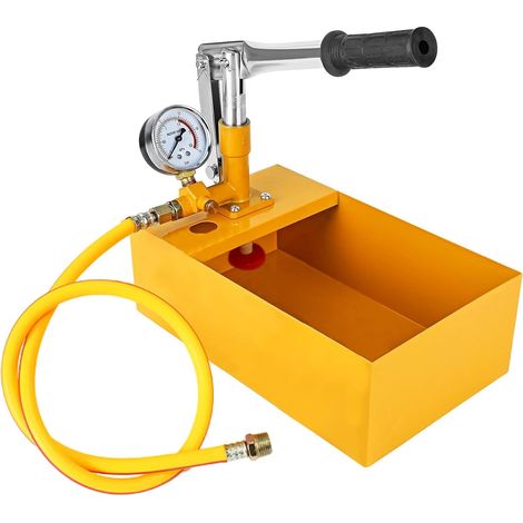5 Litres 25 Bar Manual Pressure Test Pump with Hose Meter 1.25kg Tool Tester Valves Pipeline for Pressure Container, Hydraulic Tester Kit with Manometer, Pump Test, Pump Filling (1/5)